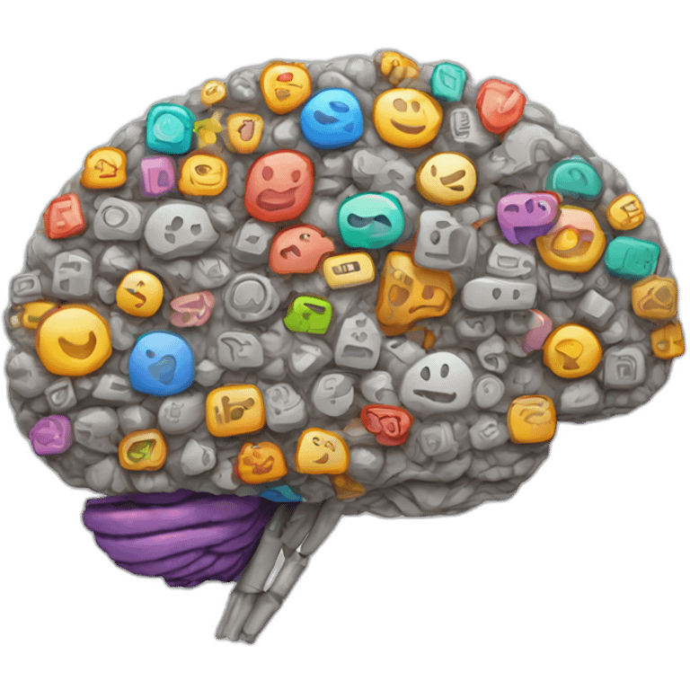 Brain made of software apps emoji