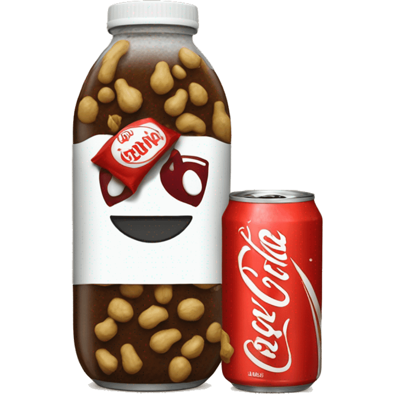 Moorey drink a coca with a peanuts bag emoji