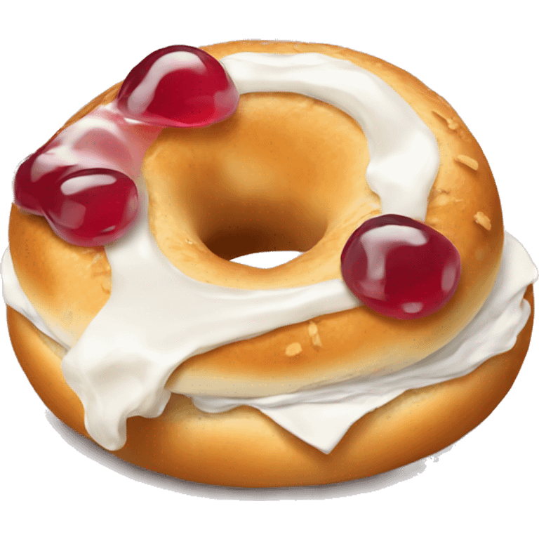 Bagel with cream cheese and jelly inside emoji