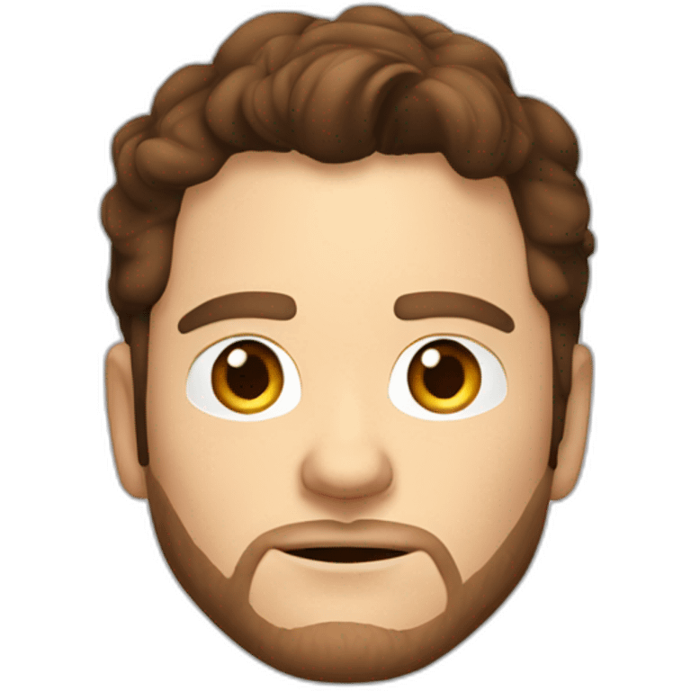 Chris Pratt brunette cartoon serious emoji