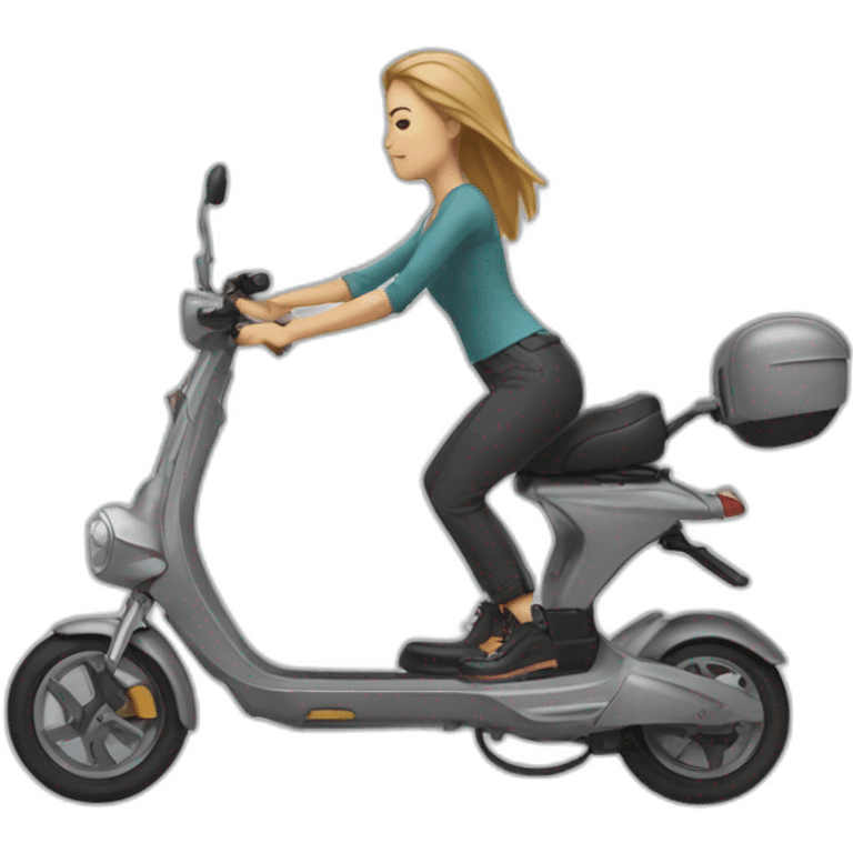 women destroys electric scooter emoji