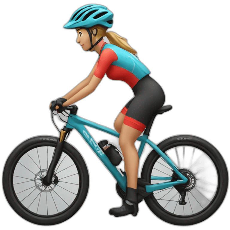 mtb female cyclist emoji