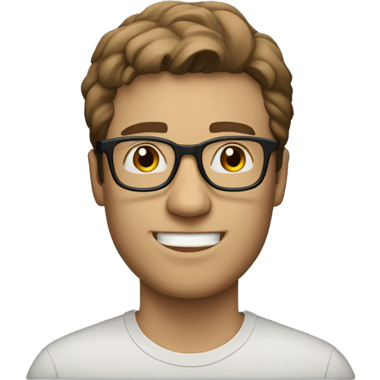 white guy brown hair square glasses with laptop emoji