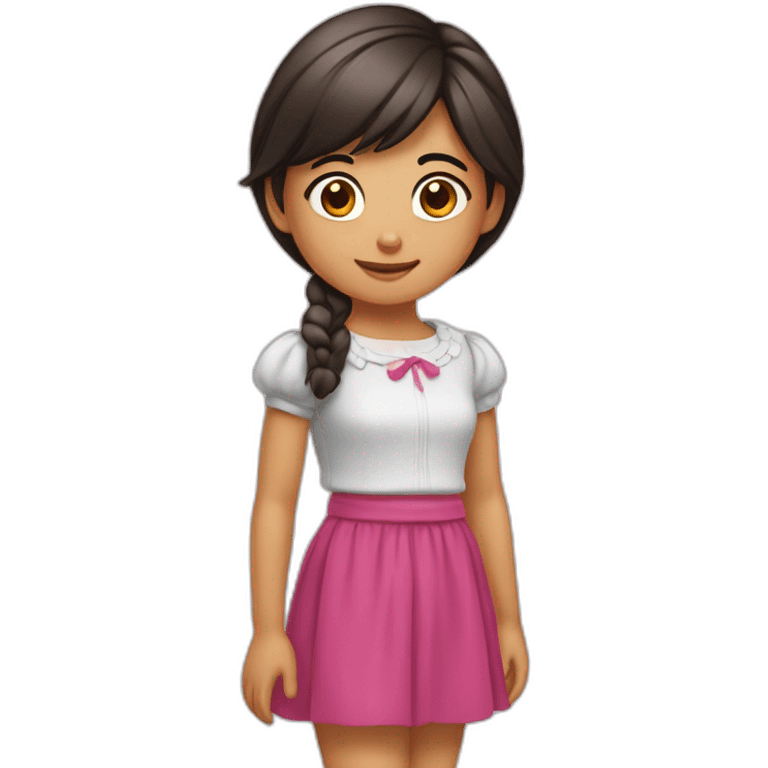 niña-morena-coleta emoji