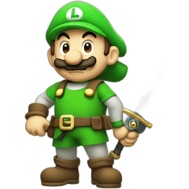 Luigi with a sword emoji