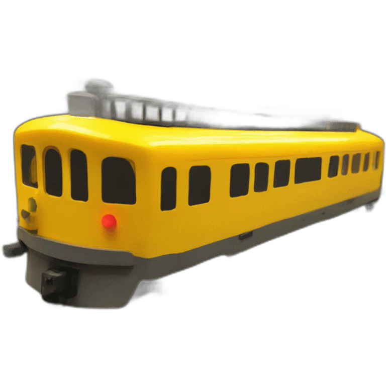 yellow train with people inside of it emoji