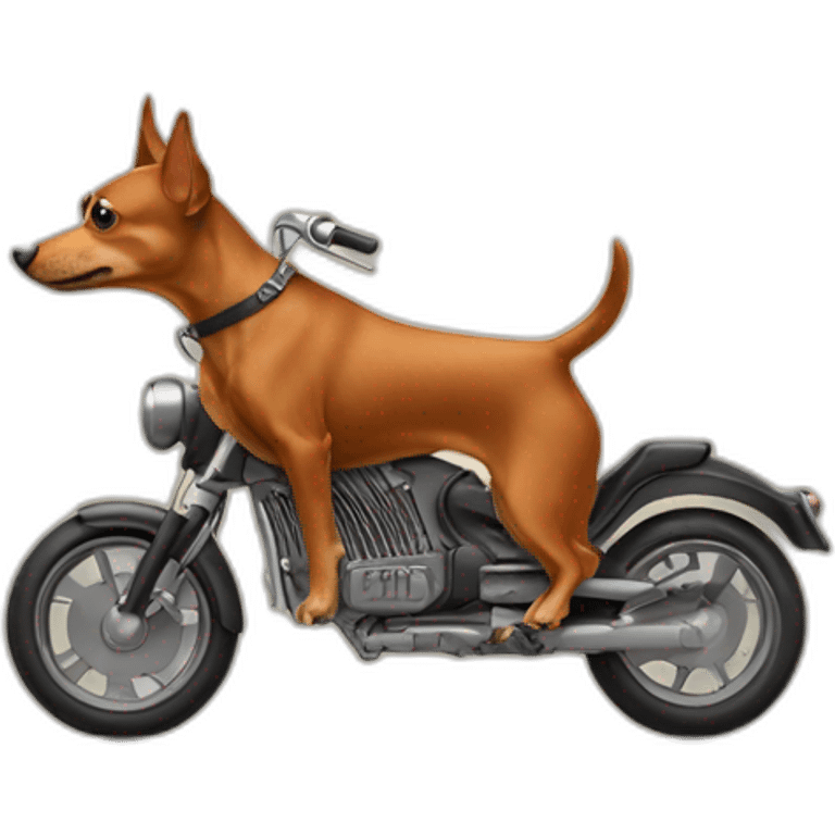 caramel-color-pinscher-dog-driving-a-motorcycle emoji