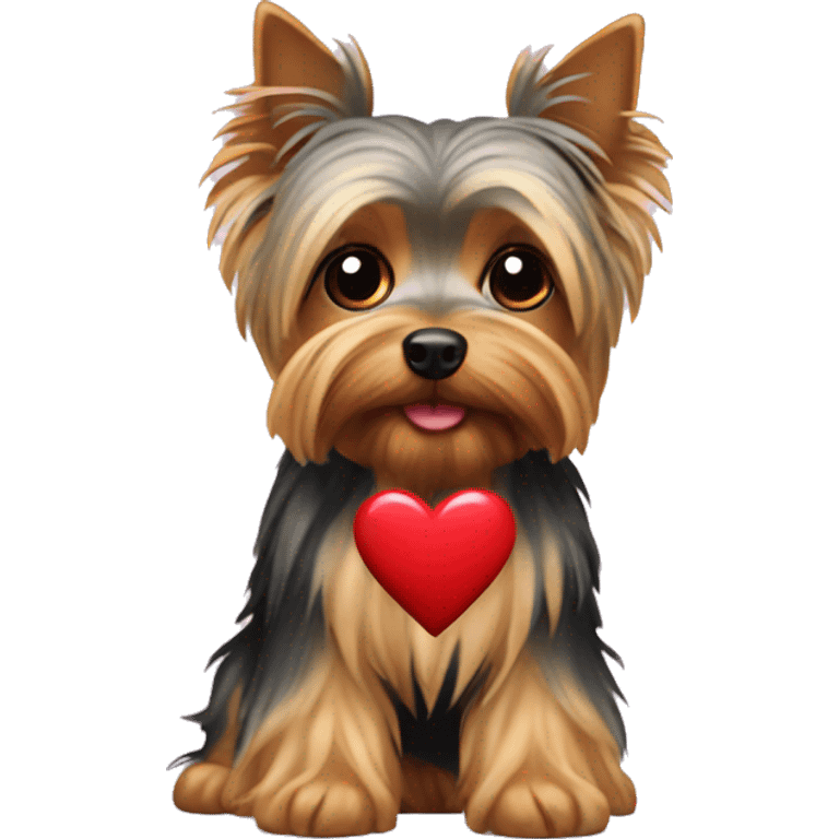 Yorkshire Terrier with heart emoji