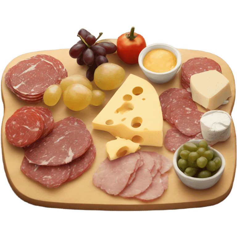 charcuterie board with cheese  emoji