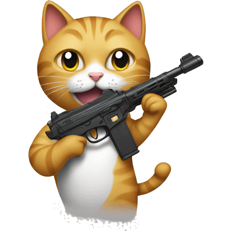 Cat with gun emoji