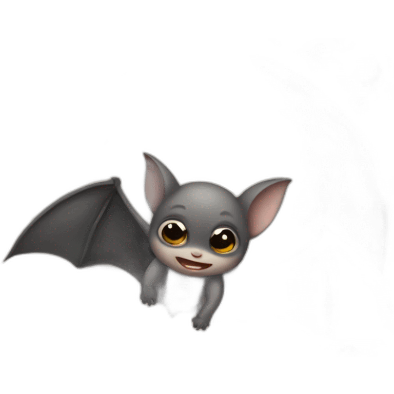 flying baby bats with a full moon emoji