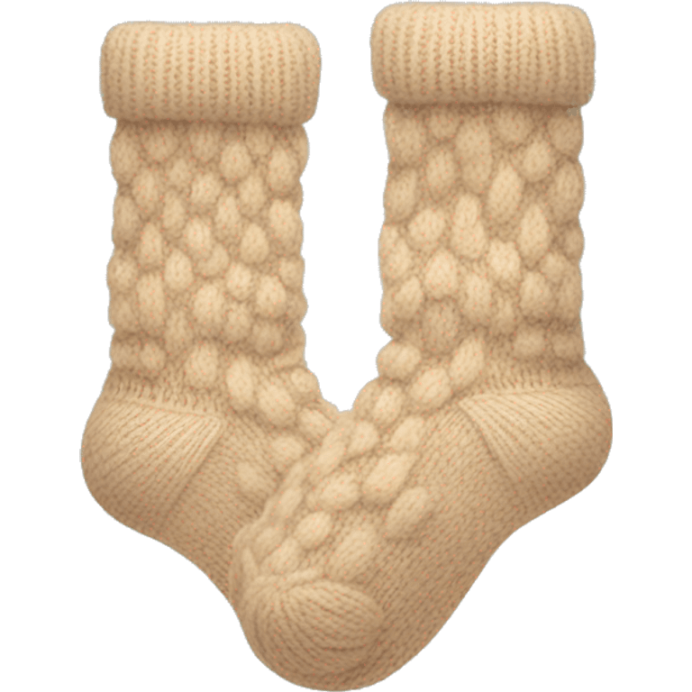 Cozy knit beige socks emoji