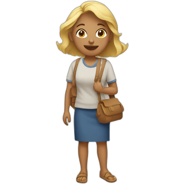 Mamá viajera rubia emoji