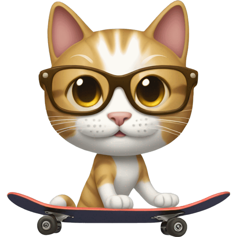 Cat driving a skateboard emoji