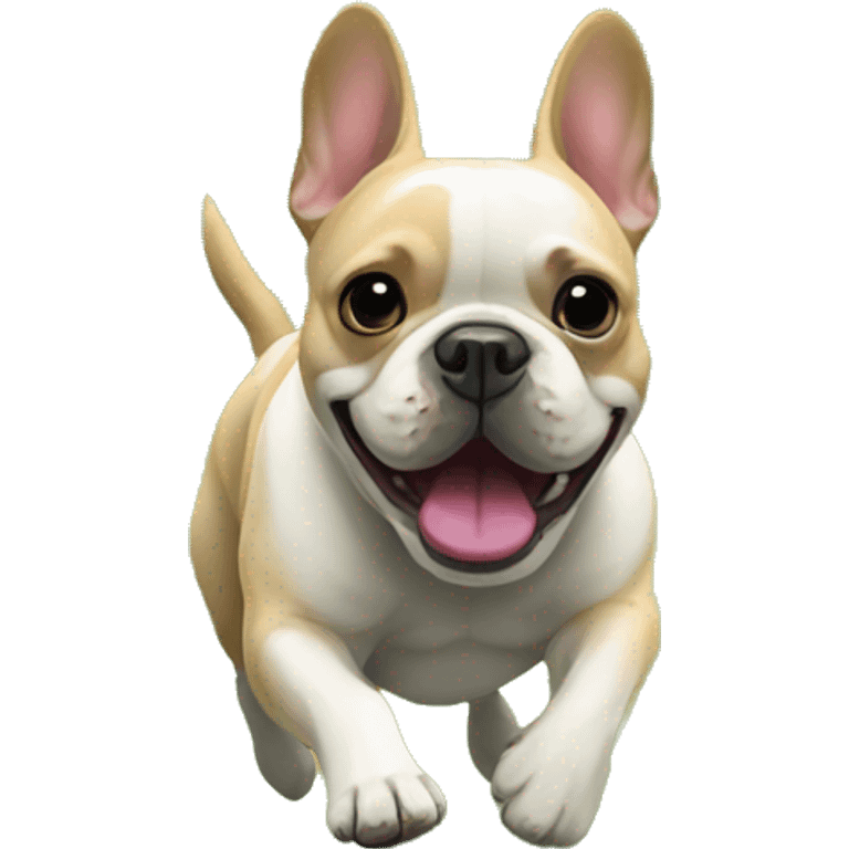 French bulldog runningin a field of grass emoji