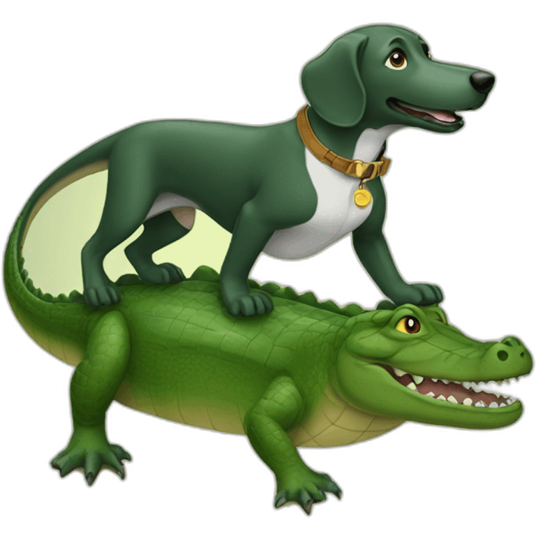 Un chien sur un crocodile emoji