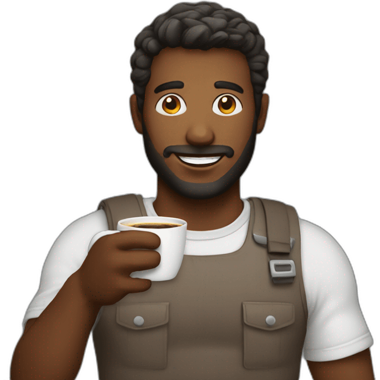 man holding a cofee emoji