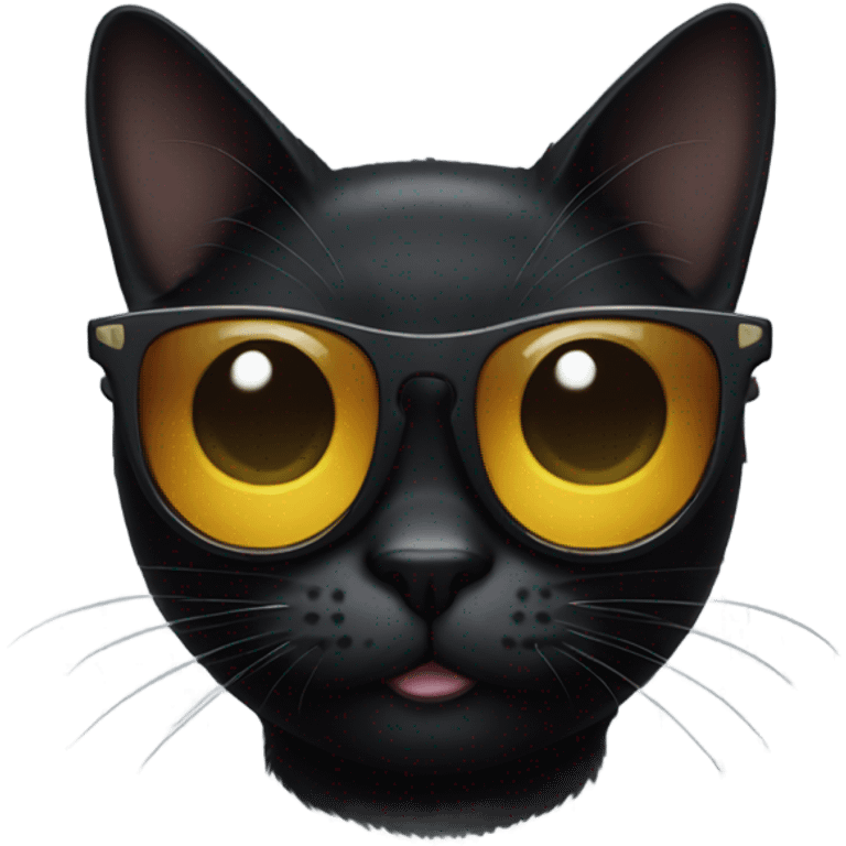 Black cat with sunglasses emoji