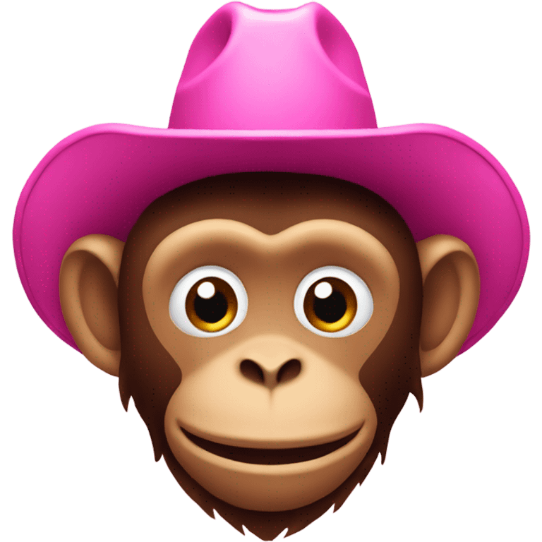 Monkey wearing a Pink cowboy hat  emoji