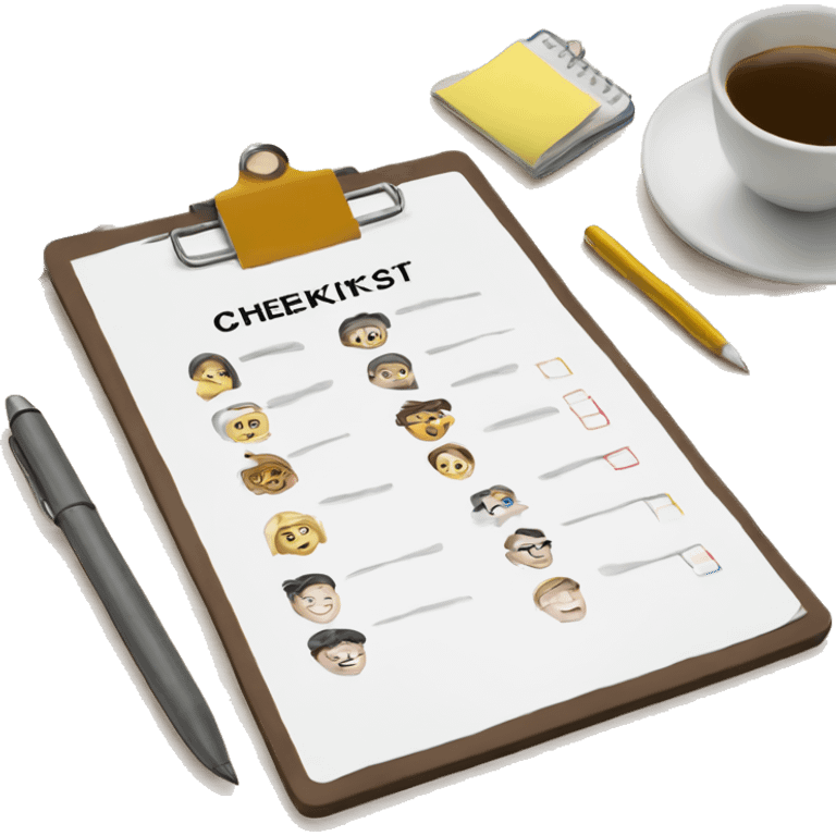 Meeting Emoji 
Usage: To indicate meetings or appointments.
Design Idea: A clipboard with a checklist. emoji