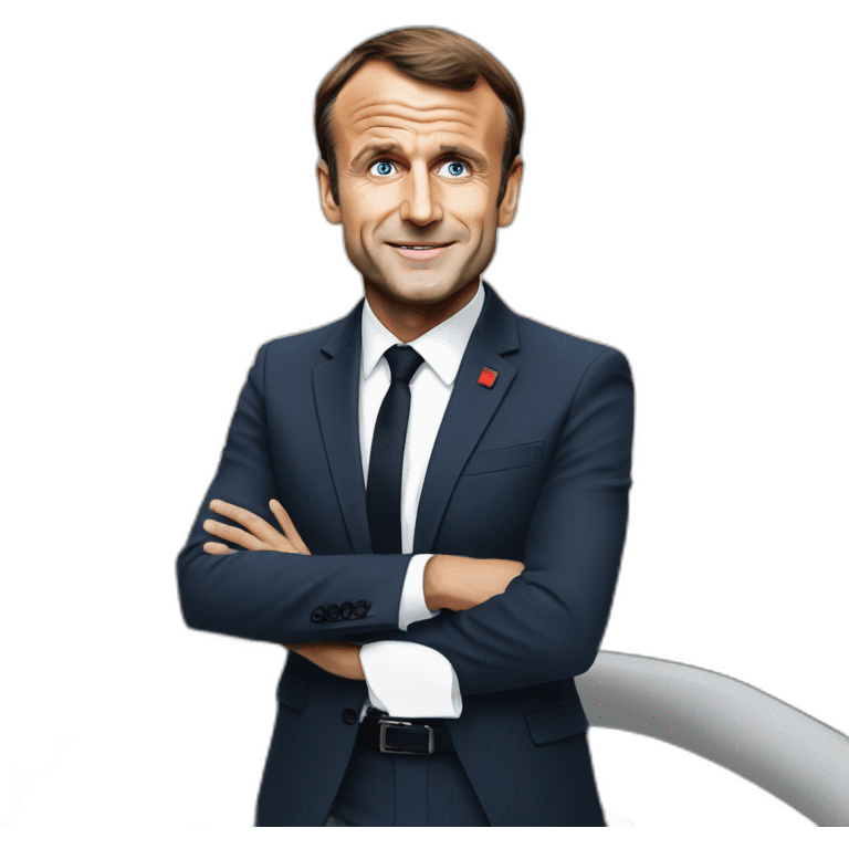 Emmanuel Macron sur la tour euffel emoji