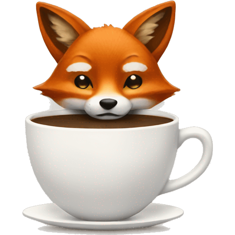 Fox with coffee emoji