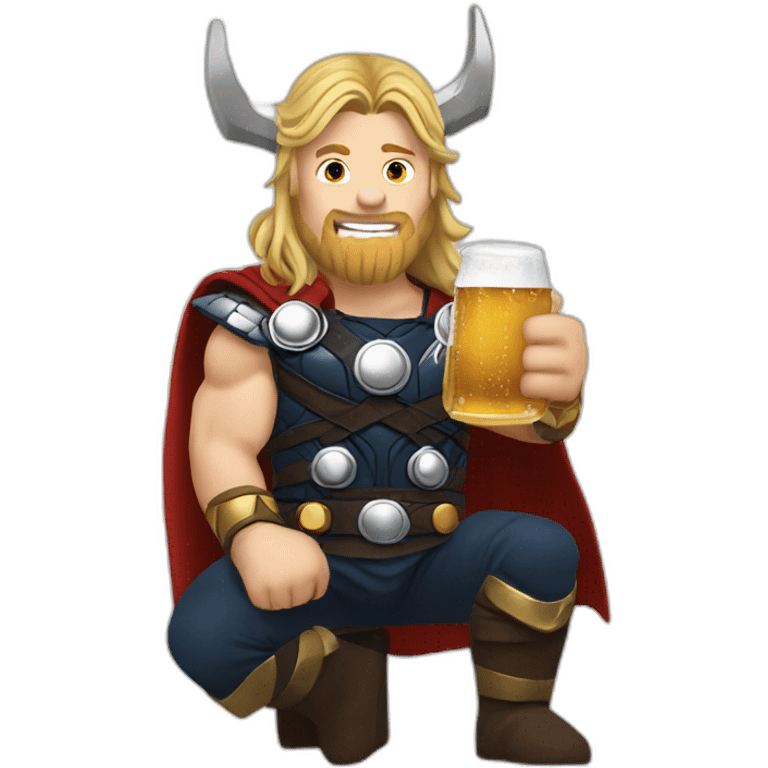 Realistic Thor drinking beer emoji