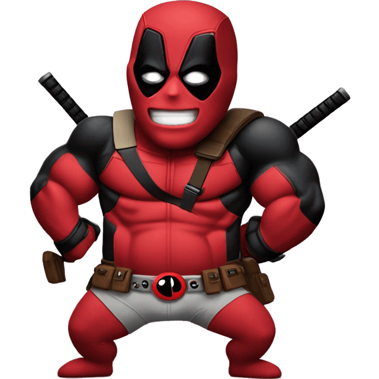 deadpool with big stomach emoji