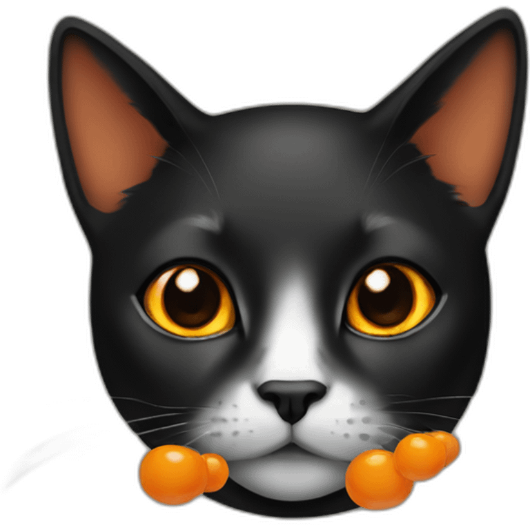 Black female cat with orange spots emoji