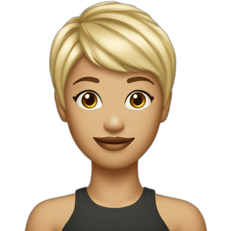 bangs blonde pixie cut hair girl emoji