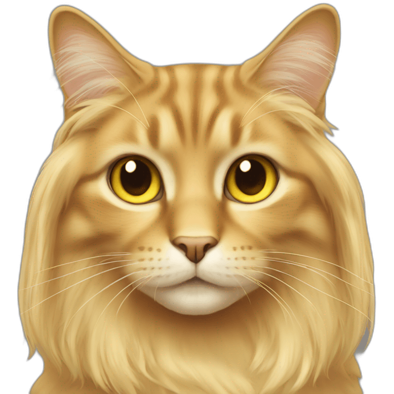 golden long haired female cat emoji