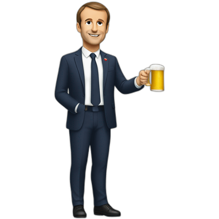 Macron avec bière emoji