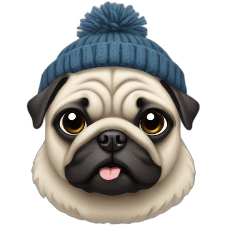 pug-wearing-a-wool-beanie emoji