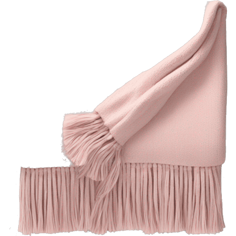 Light pink blanket with tassels, folded  emoji