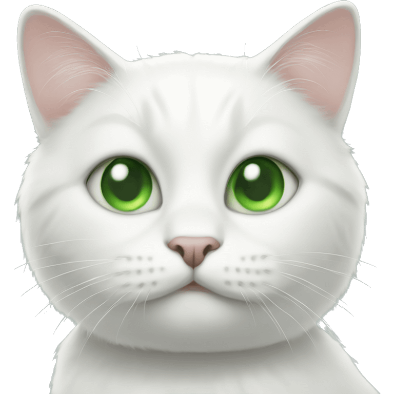 white cat with green eyes emoji