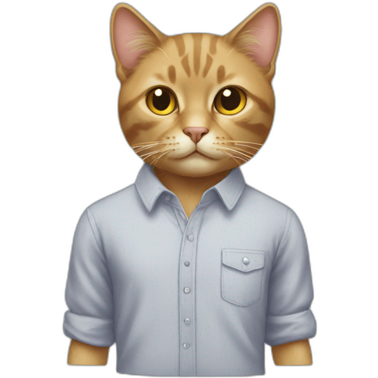 Cat with a shirt emoji