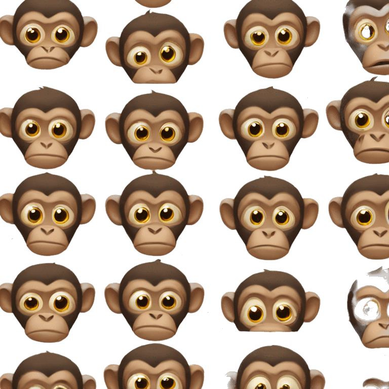 Extremely Uncanny monkey frowning emoji