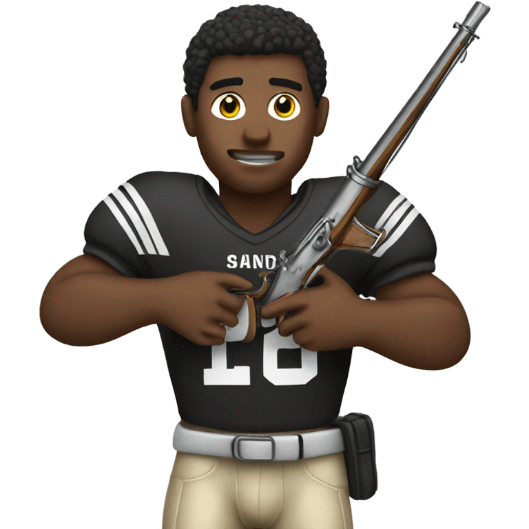 Football player holding a flintlock emoji