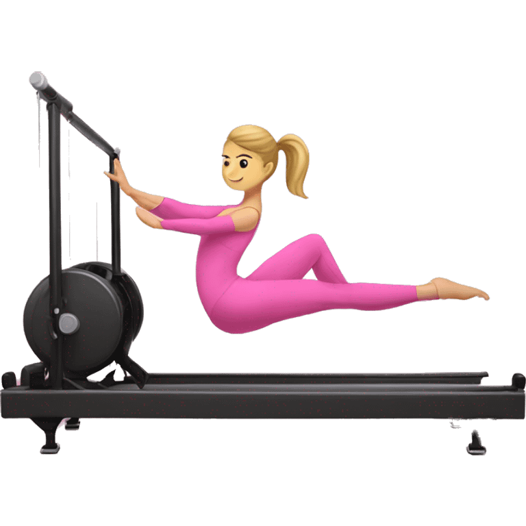 pilates girl in pink pilates asia reformer  emoji