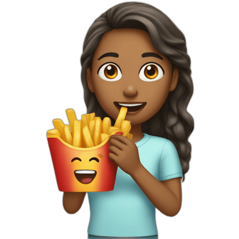 girl-eating-fries emoji