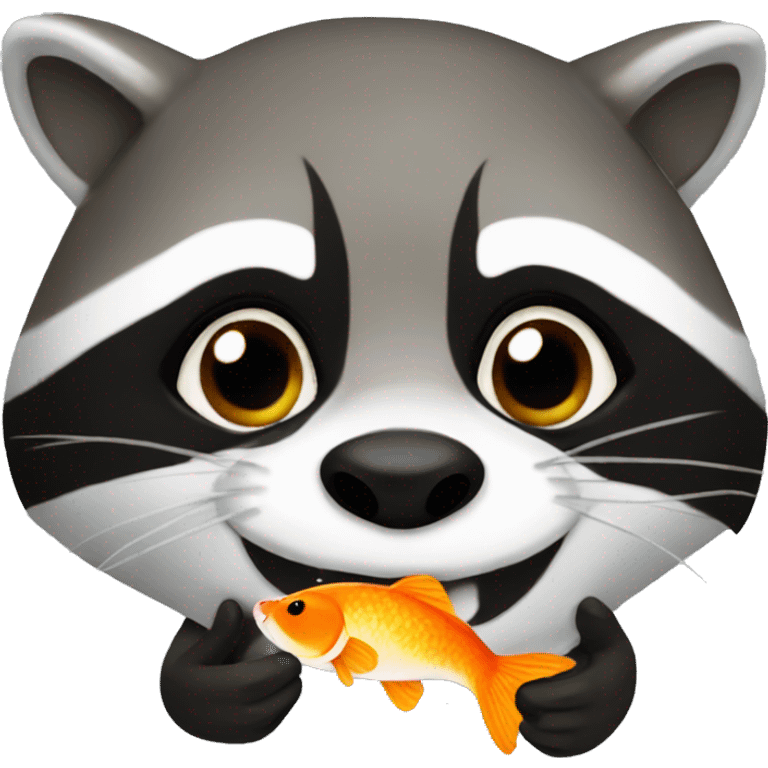 raccoon eating goldfish emoji