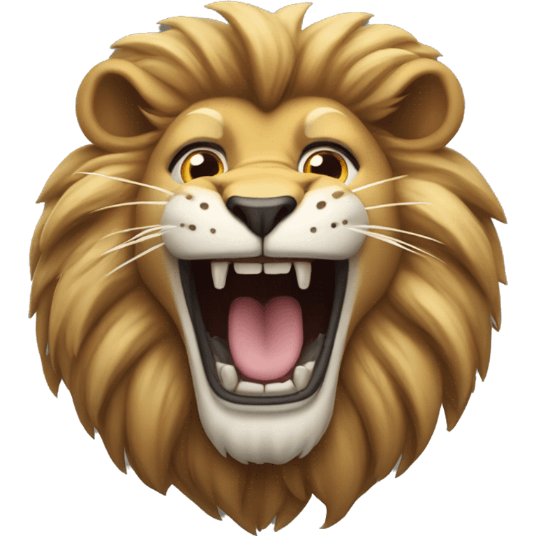 lion with paw up and roaring emoji