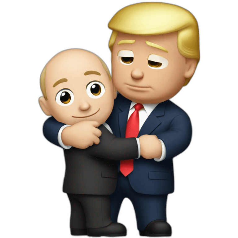 Donald Trump get hugs by putin emoji