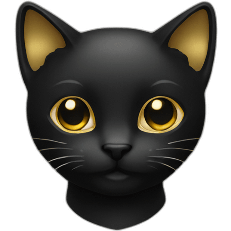 cat black with some gold emoji