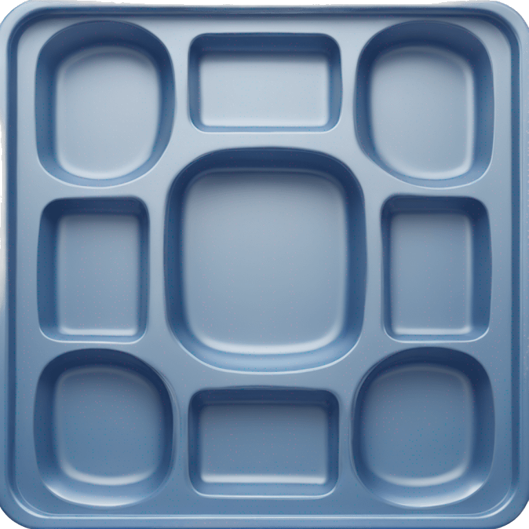 Realistic empty metallic blue baking pan with handles. emoji