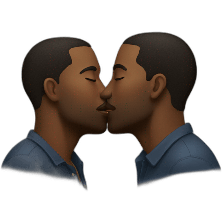 Black men kissing emoji