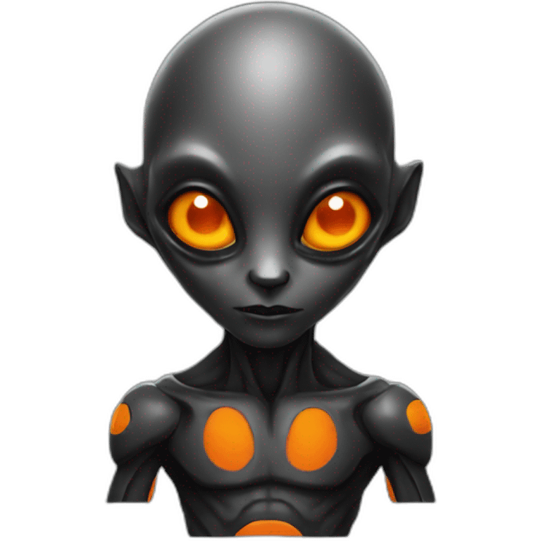 alien black with orange details emoji