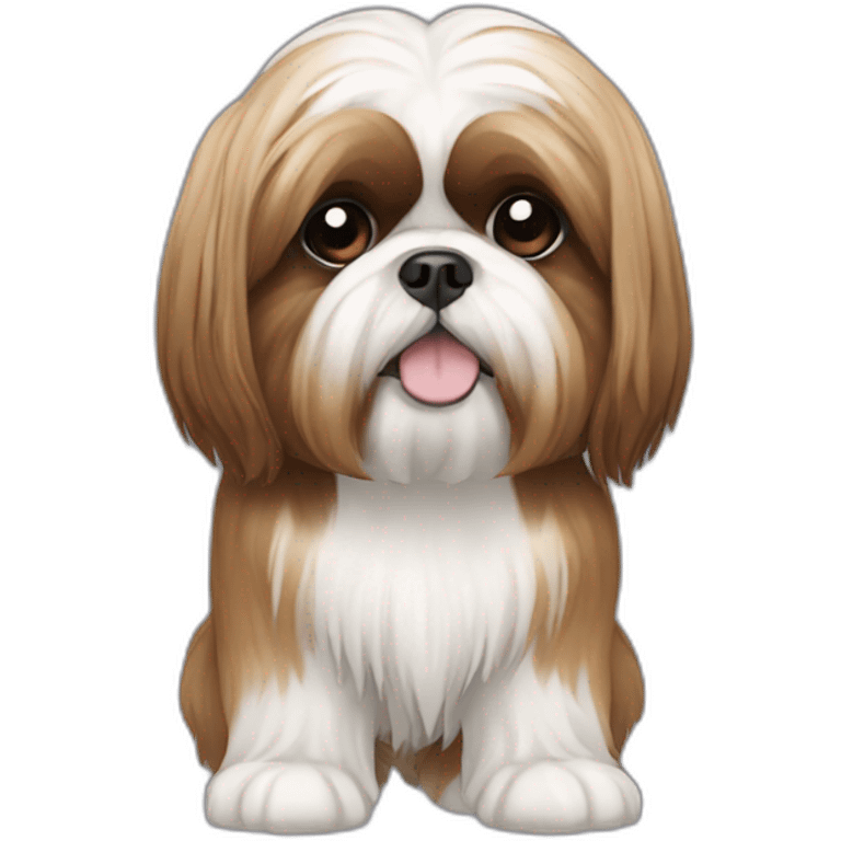 Dog Shih Tzu with long hairs full-body emoji