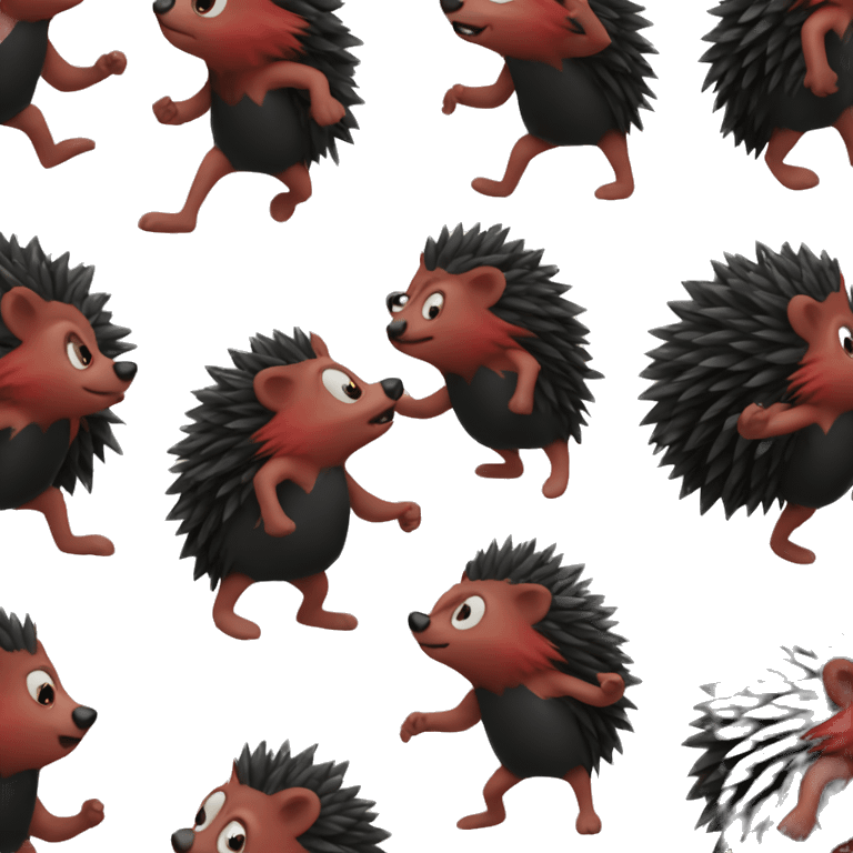 red and black hedgehog dancing emoji