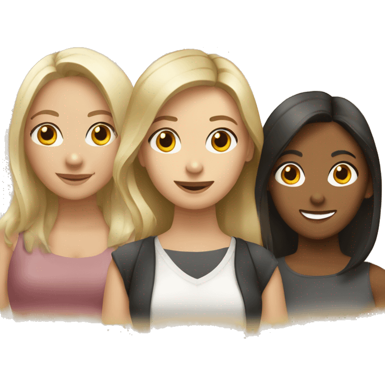 Three female friends one polish one german one filipino emoji